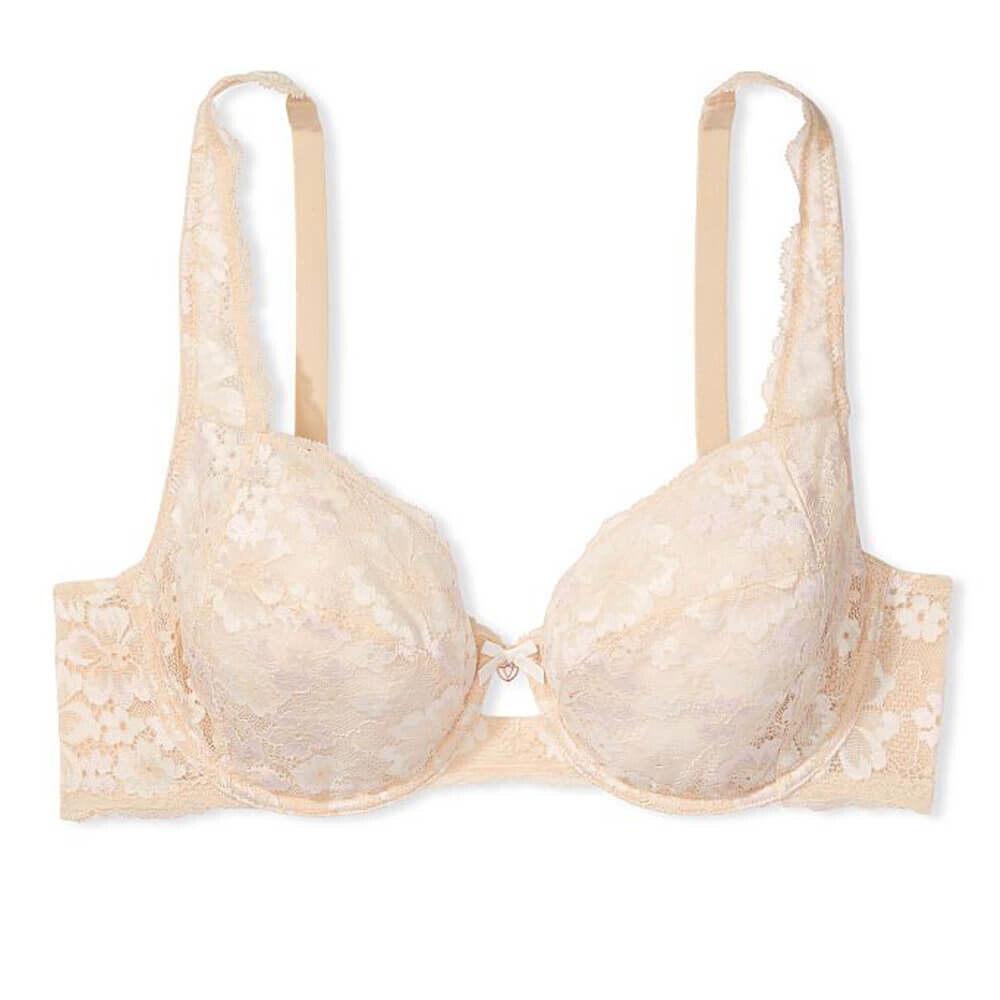 

Кружевной бюстгальтер Victoria's Secret Body by Victoria Fabulous Demi Cup, бежевый