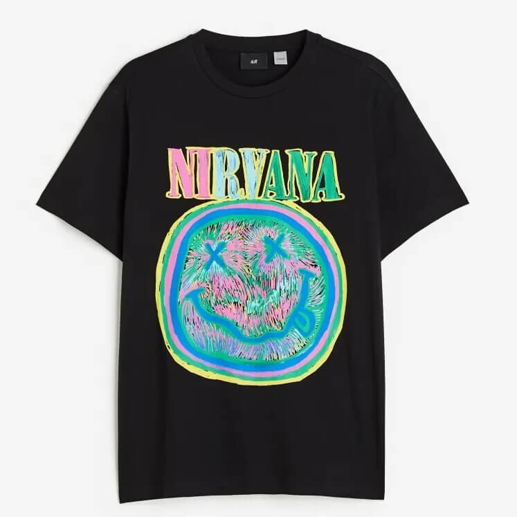 

Футболка H&M Nirvana Regular Fit, черный
