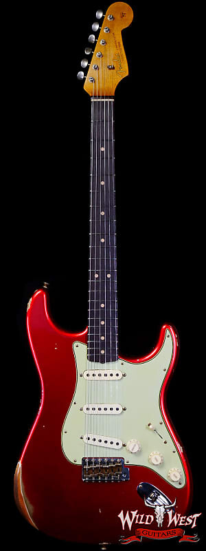 

Fender Custom Shop 1963 Stratocaster Звукосниматели с ручным заводом Жареный кленовый гриф Relic Aged Candy Apple Red Fender Custom Shop 1963 Stratocaster Hand-Wound Pickups Roasted Maple Neck Relic Aged Candy Apple Red