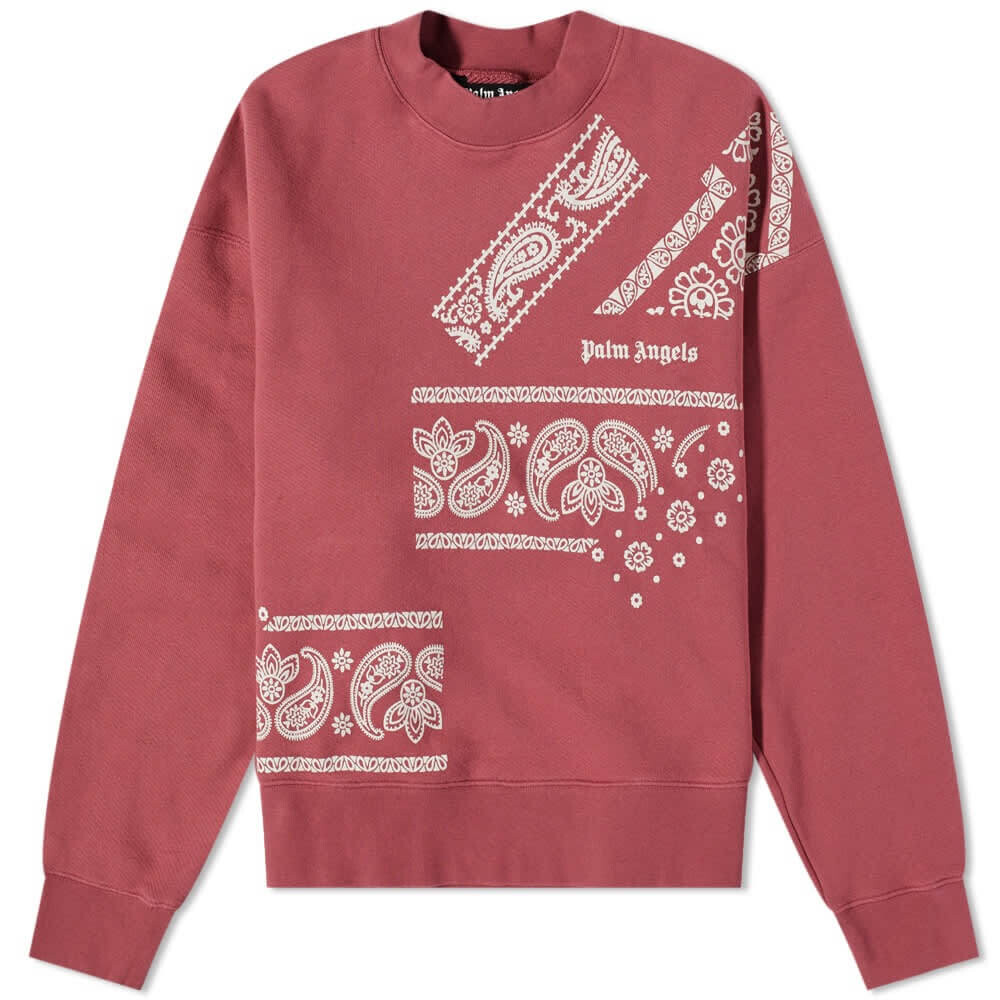

Толстовка Palm Angels Bandana Logo Crew Sweat, светло-бордовый (Размер XL), Красный