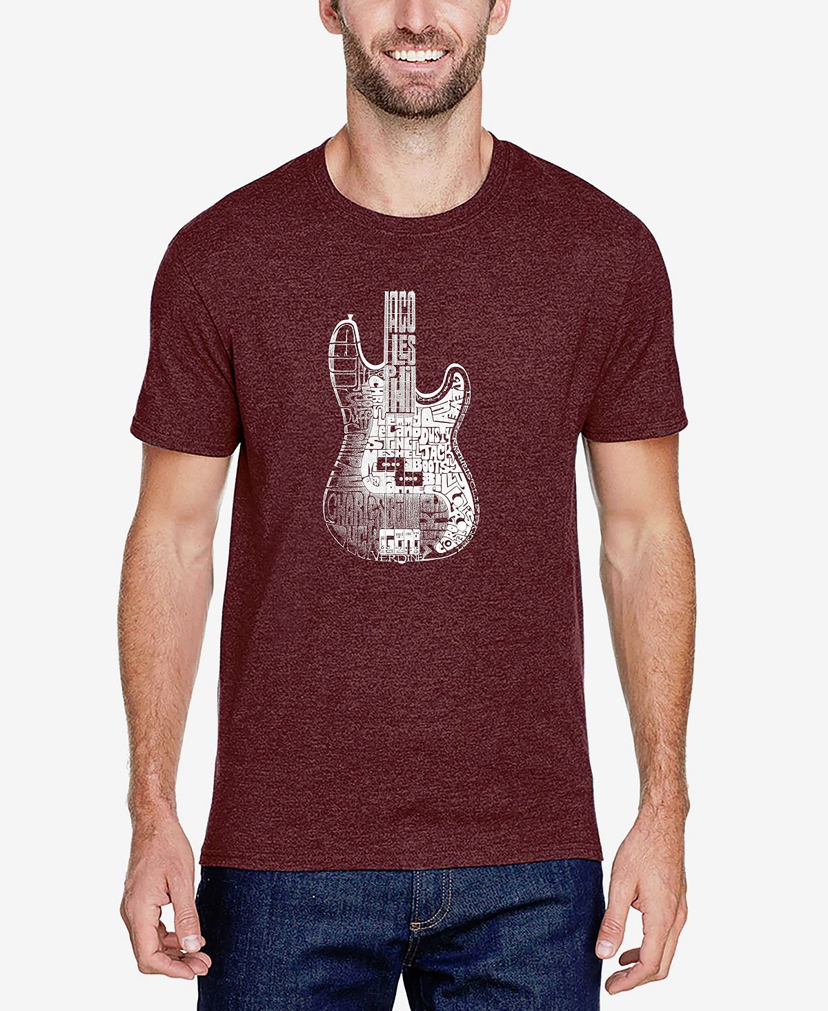 цена Мужская футболка premium blend word art для бас-гитары LA Pop Art