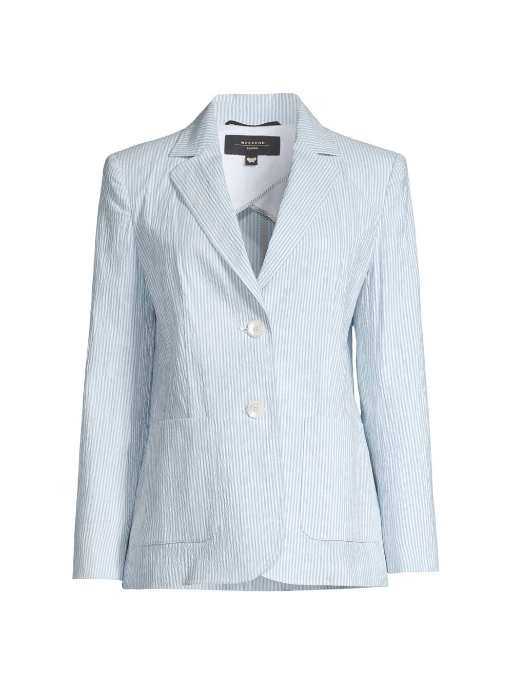 

Куртка Aletta в тонкую полоску из смесового льна Weekend Max Mara, синий