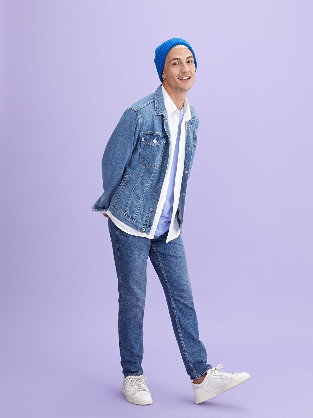 

Мужская рубашка Slim Fit с длинным рукавом из габардина LCW Casual