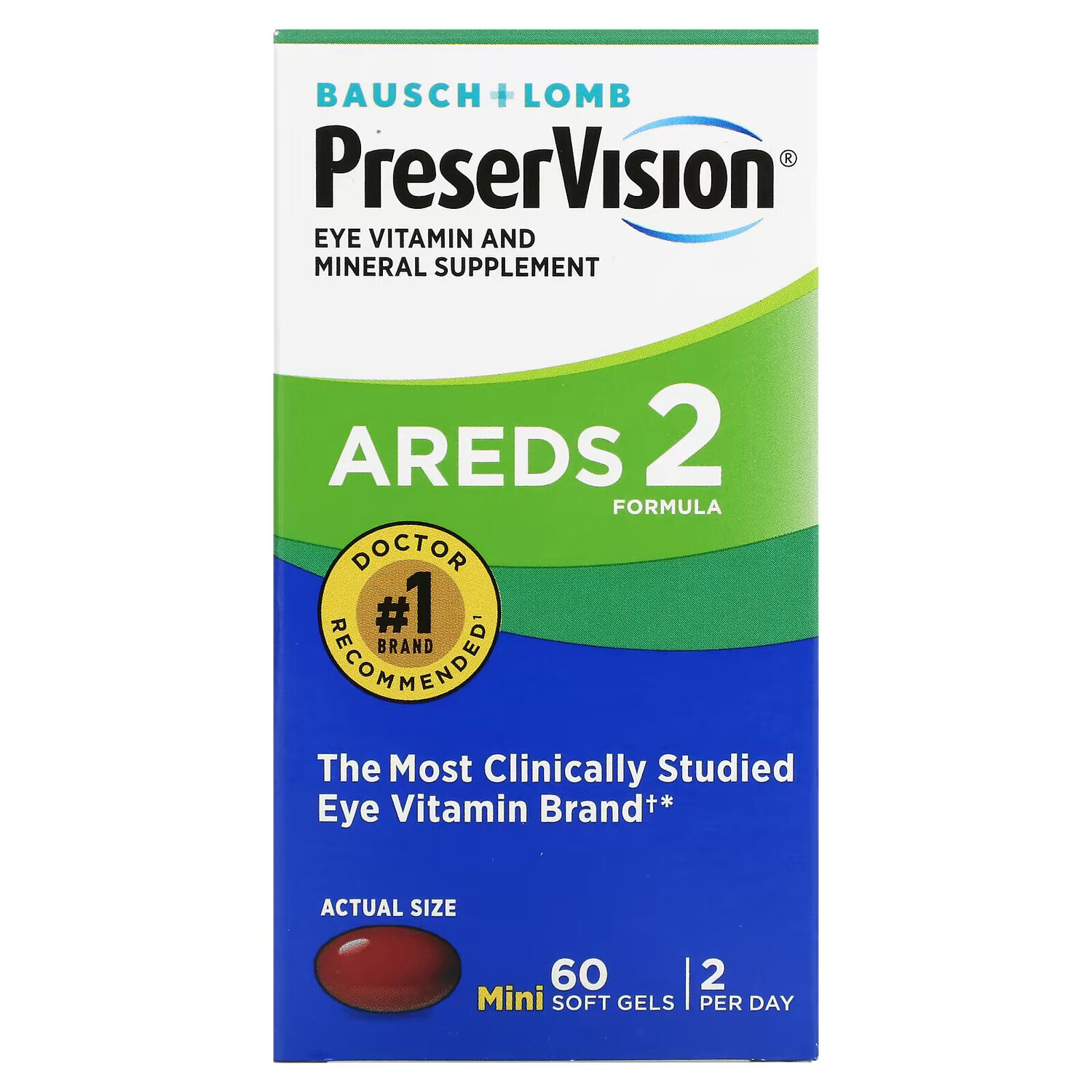 

PreserVision, AREDS 2 Formula, 60 мягких таблеток