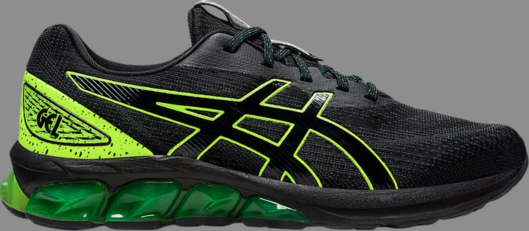 Кроссовки gel quantum 180 7 'black safety yellow' Asics, черный - фото