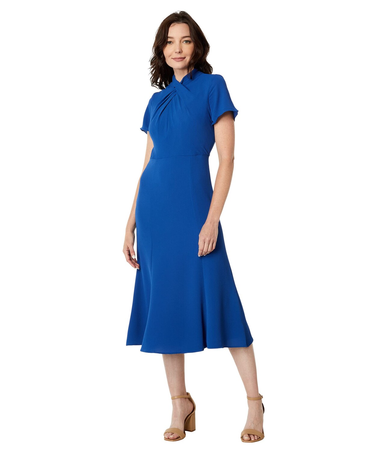

Платье Maggy London, Short Sleeve Twist Neck Midi Dress