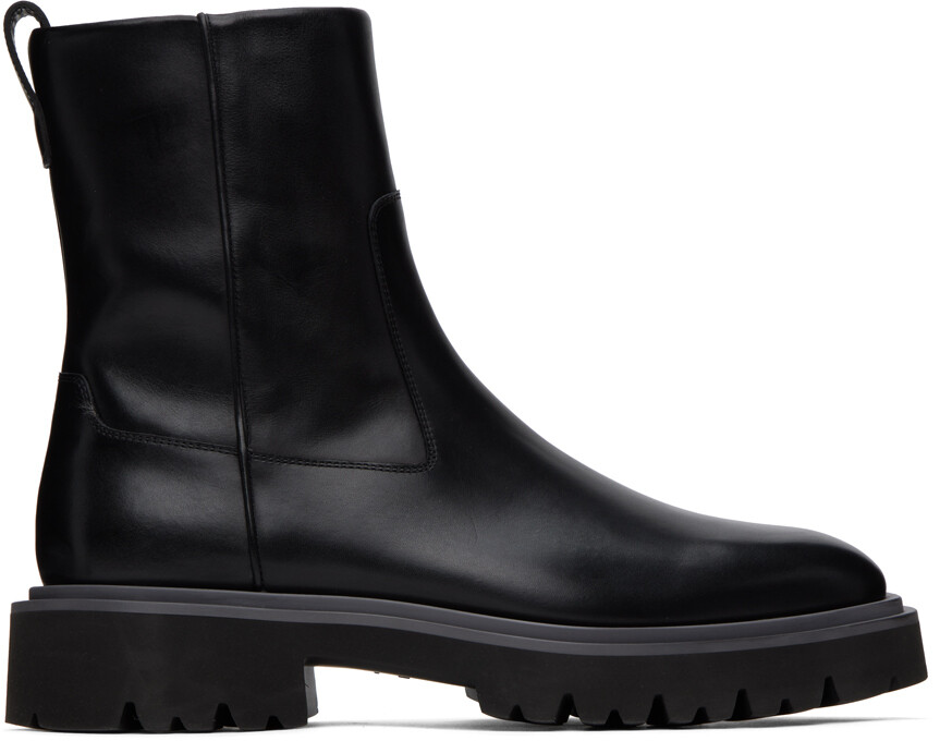 

Черные кожаные ботинки челси Ferragamo, Черный
