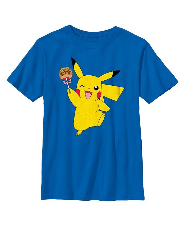 

Детская футболка Pokemon Halloween Pikachu Caramel Apple для мальчиков Nintendo, синий