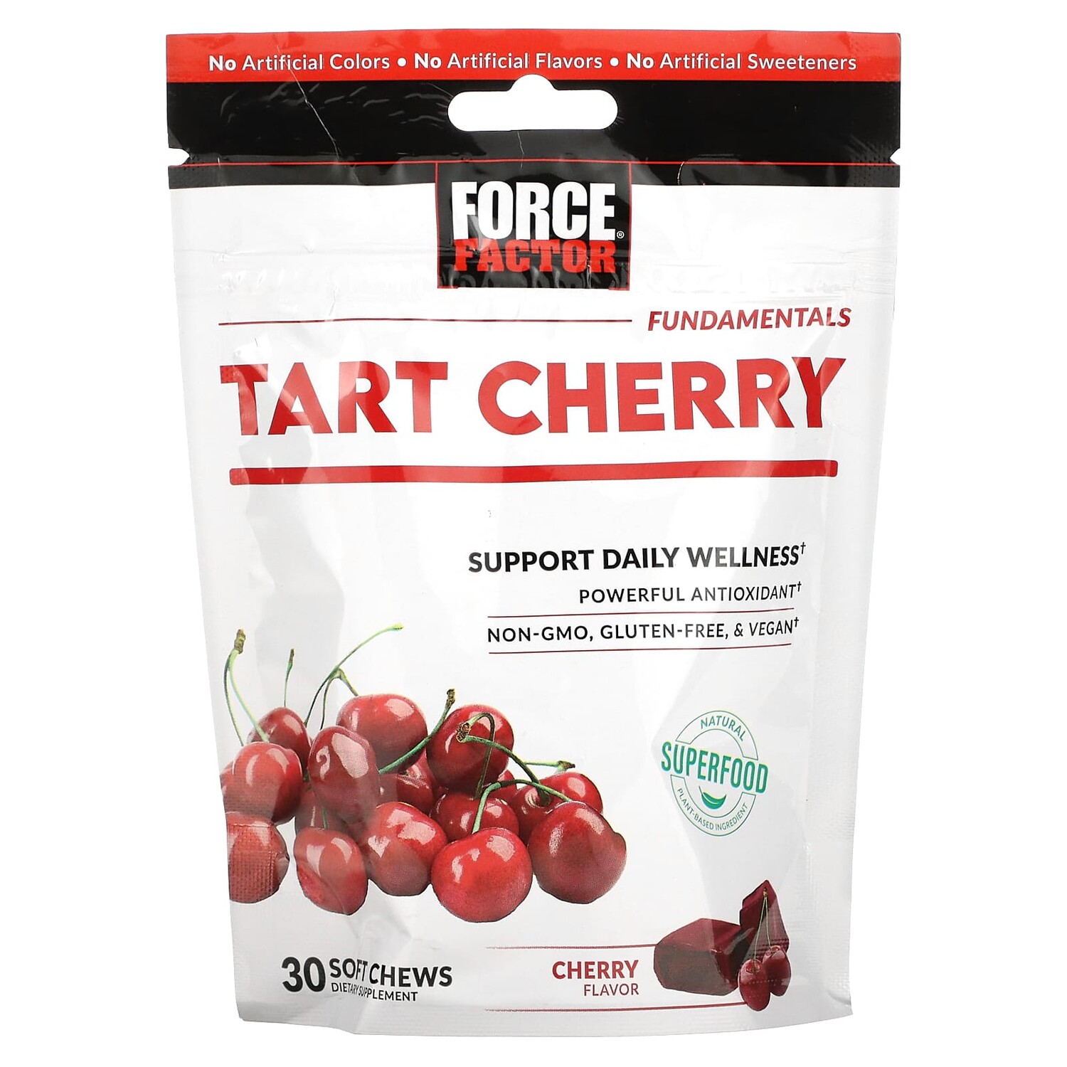 

Fundamentals, вишня, вкус вишни, 30 жевательных таблеток, Force Factor