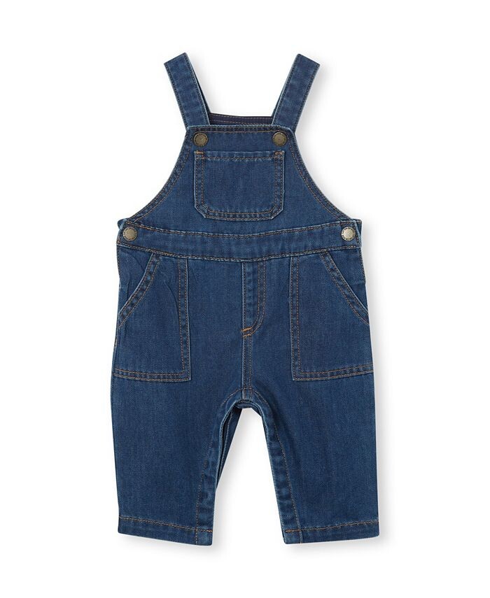 

Джинсовый комбинезон с ремнями для мальчиков и девочек COTTON ON, синий
