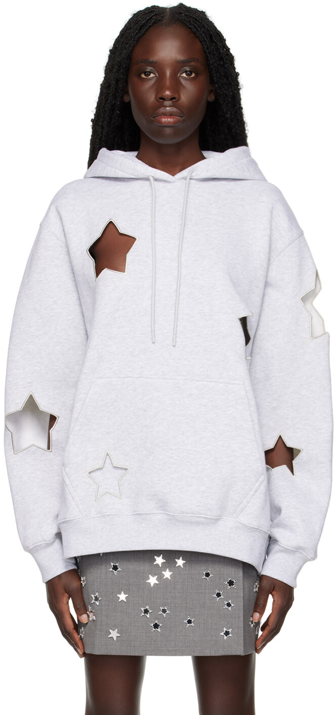

Серая толстовка с капюшоном Star Cut MSGM