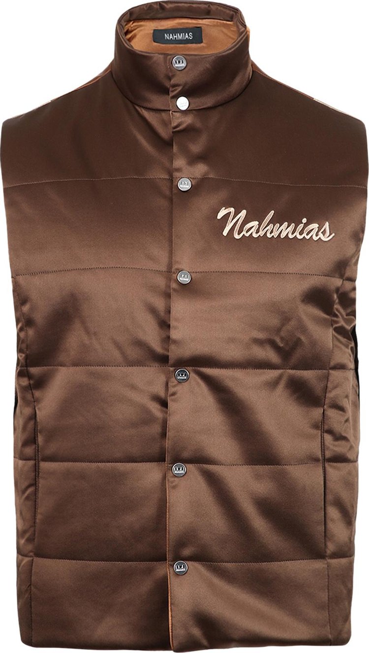 Пуховик Nahmias Summerland Silk Puffer Vest 'Brown', коричневый