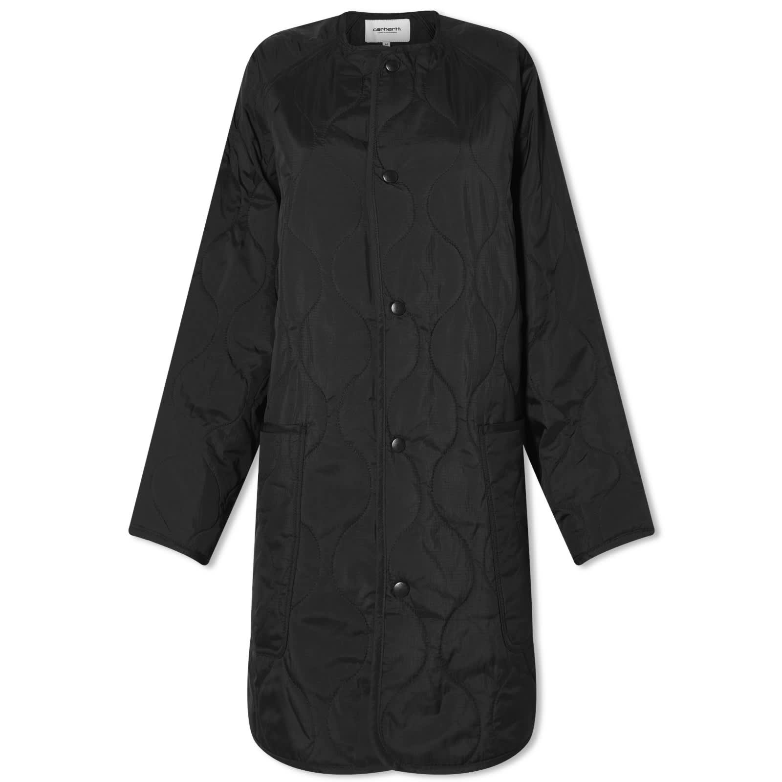 вельветовая куртка рубашка carhartt wip whitsome изумрудный Пальто Carhartt Wip Charleston Longline Liner, черный