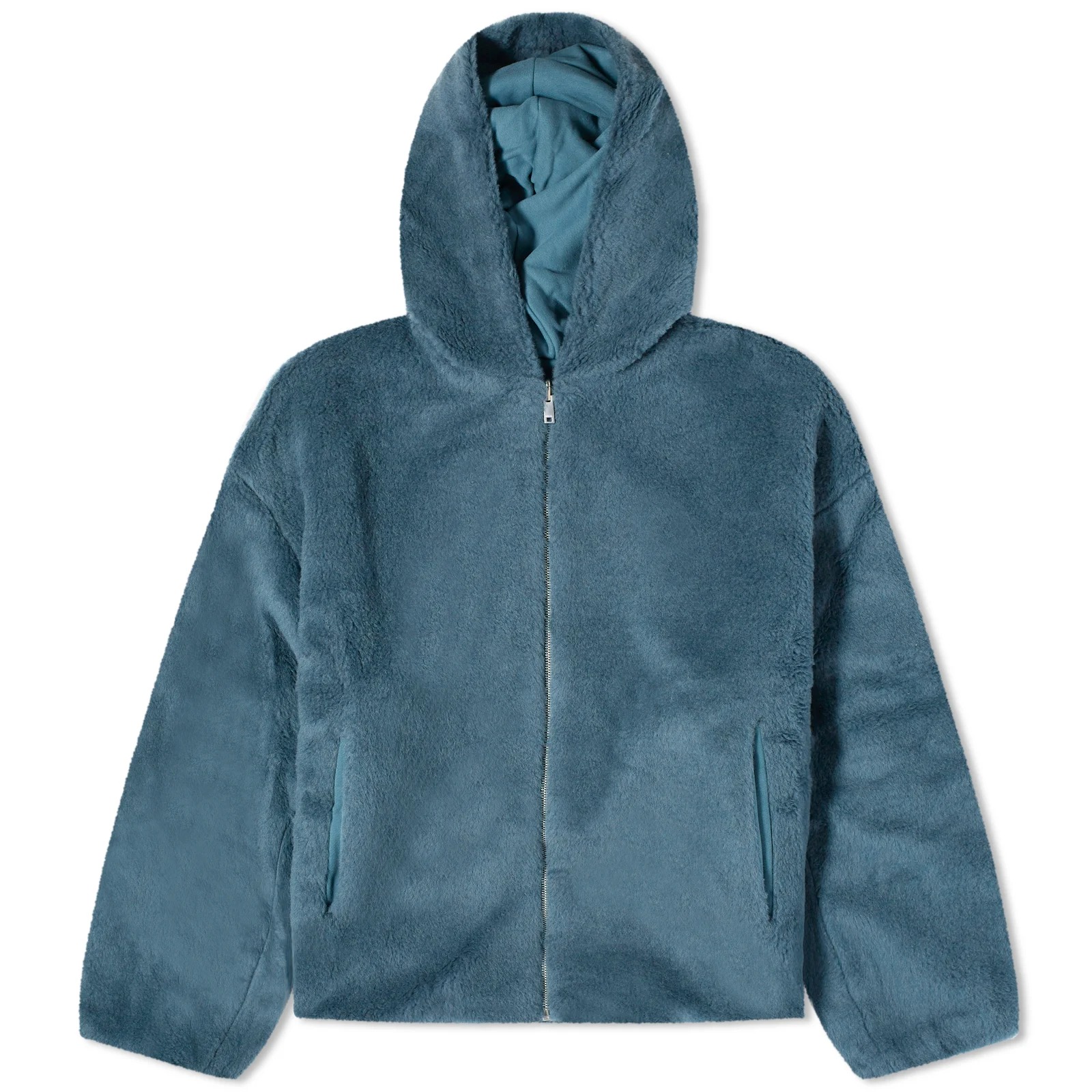 Куртка Pangaia Recycled Wool Fleece Reversible Bomber, темно-синий