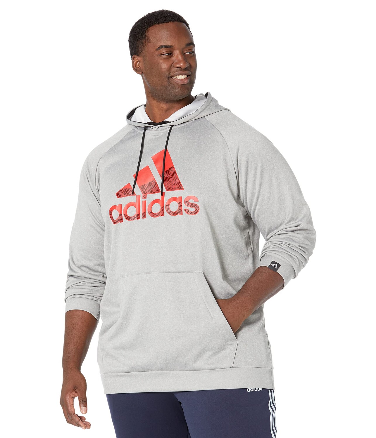 

Толстовка Adidas Big & Tall Game & Go Big Logo, серый/красный