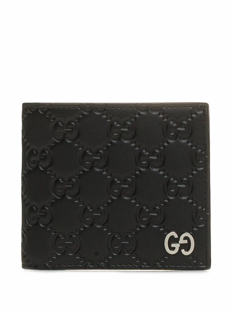 Портмоне Gucci Signature Gucci кошелек на кнопке цвет черный