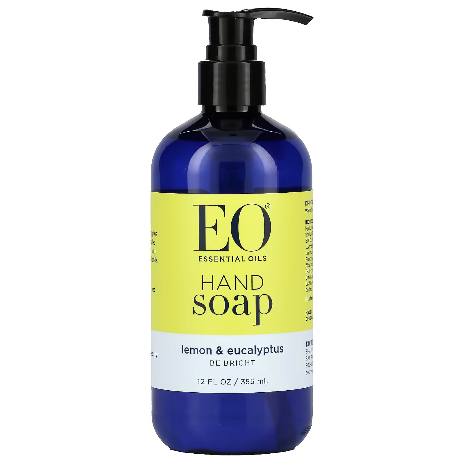 EO Products, Жидкое мыло для рук, лимон и эвкалипт, 12 жидких унций (360 мл) eo products мыло для рук запасное средство лимон и эвкалипт 946 мл 32 жидк унции