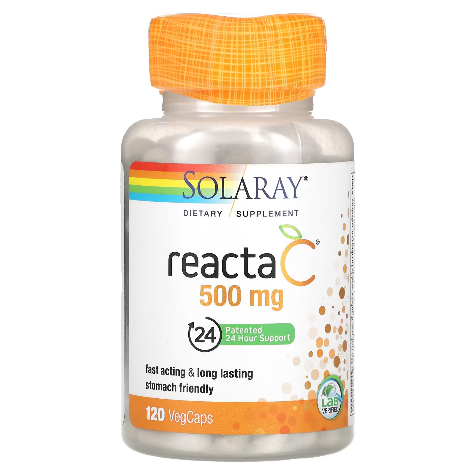 Solaray, Reacta-C, 500 мг, 120 вегетарианских капсул solaray reacta c 500 mg 120 vegetarian capsules