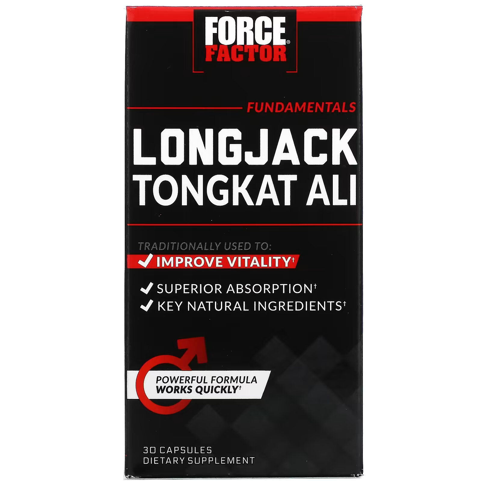 Force Factor, Longjack Tongkat Ali, эврикома длиннолистная, 500 мг, 30 капсул мужские витамины сделано в сша с эпимедием tongkat ali и сердцем пальмы 30 30 120 капсул