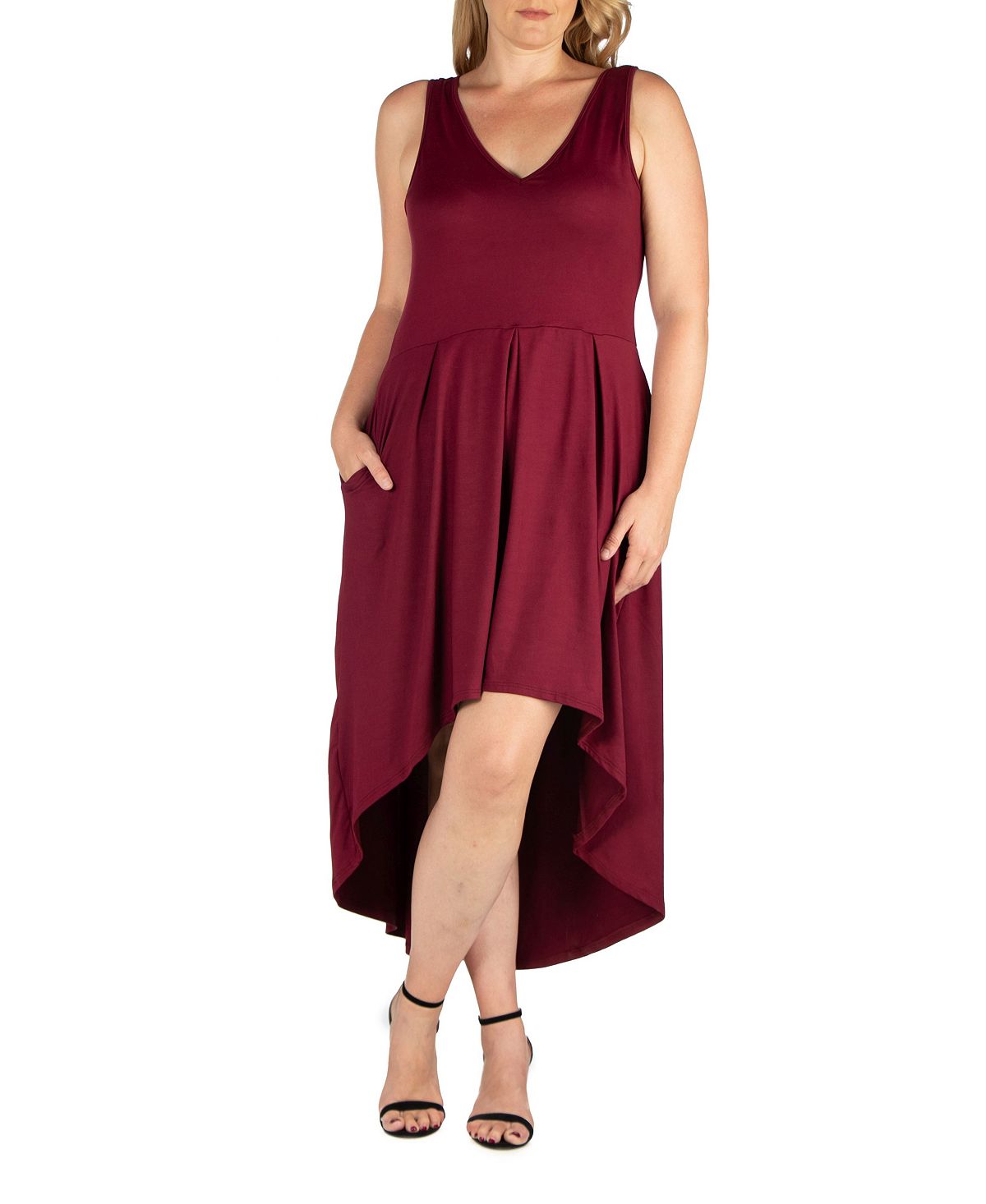 Женское вечернее платье больших размеров с высоким подолом 24seven Comfort Apparel