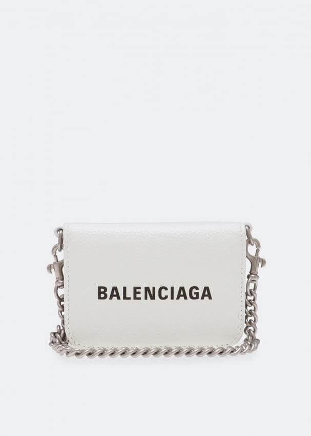 

Кошелек BALENCIAGA Cash mini chain wallet, белый