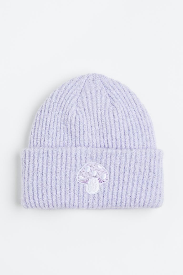 Вязаная шапка H&M, светло-фиолетовый/грибной
