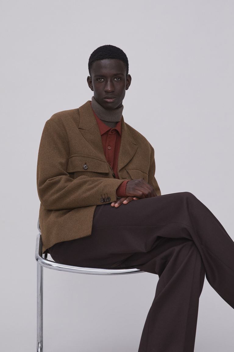 

Фетровая куртка стандартного кроя H&M, темно коричневый