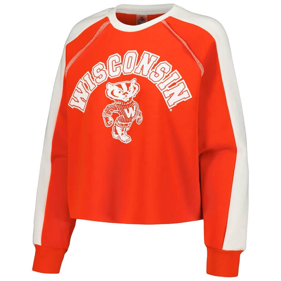 

Свитшот Gameday Couture Wisconsin Badgers Blindside Raglan Cropped, красный/белый
