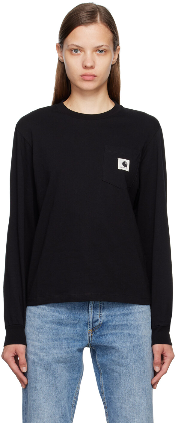 

Черная футболка с длинным рукавом и карманом Carhartt Work In Progress