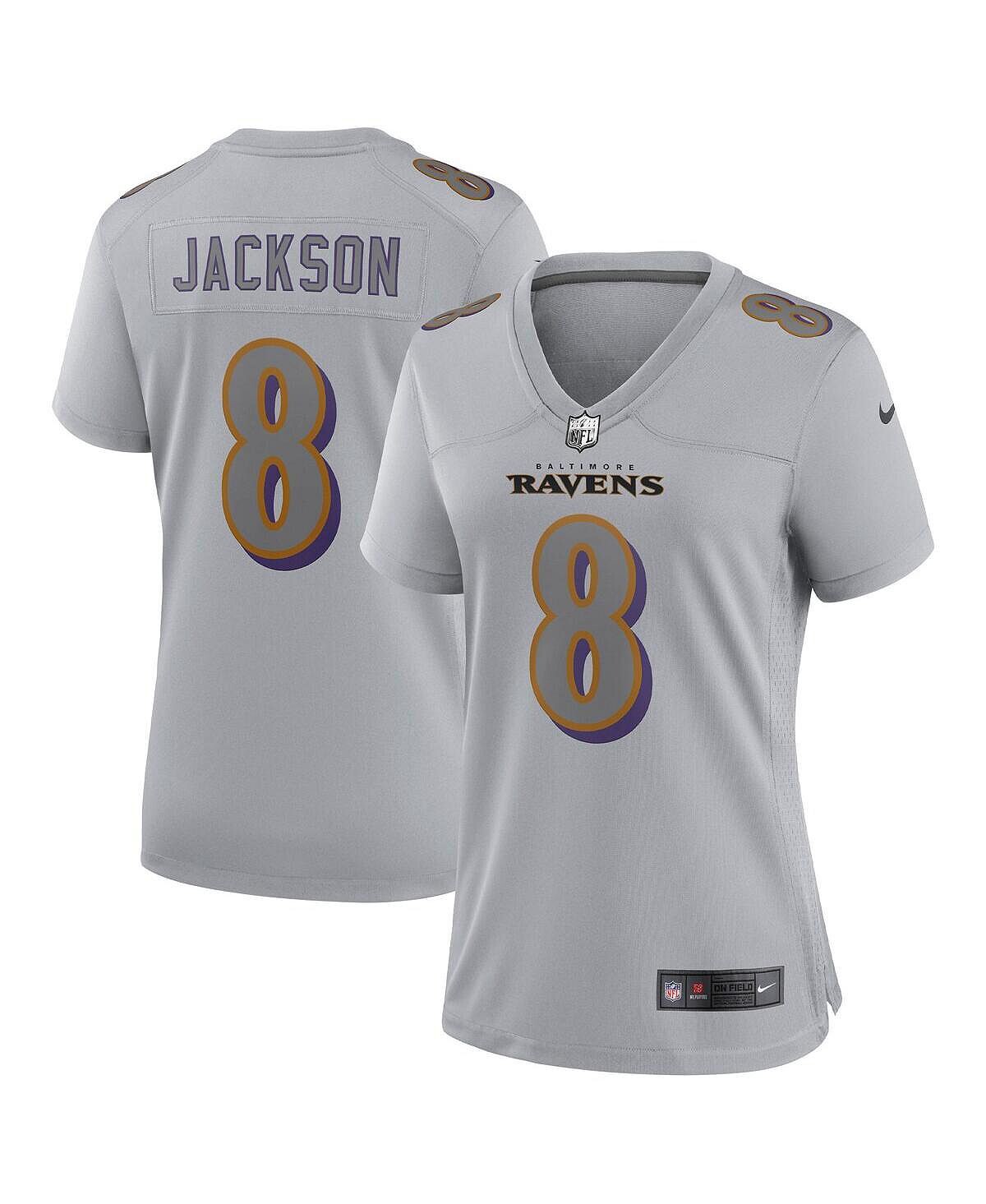 

Женское джерси lamar jackson grey baltimore ravens atmosphere fashion game jersey Nike, серый