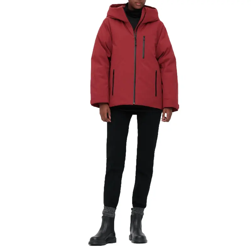 

Пуховик Uniqlo Hybrid down, красный