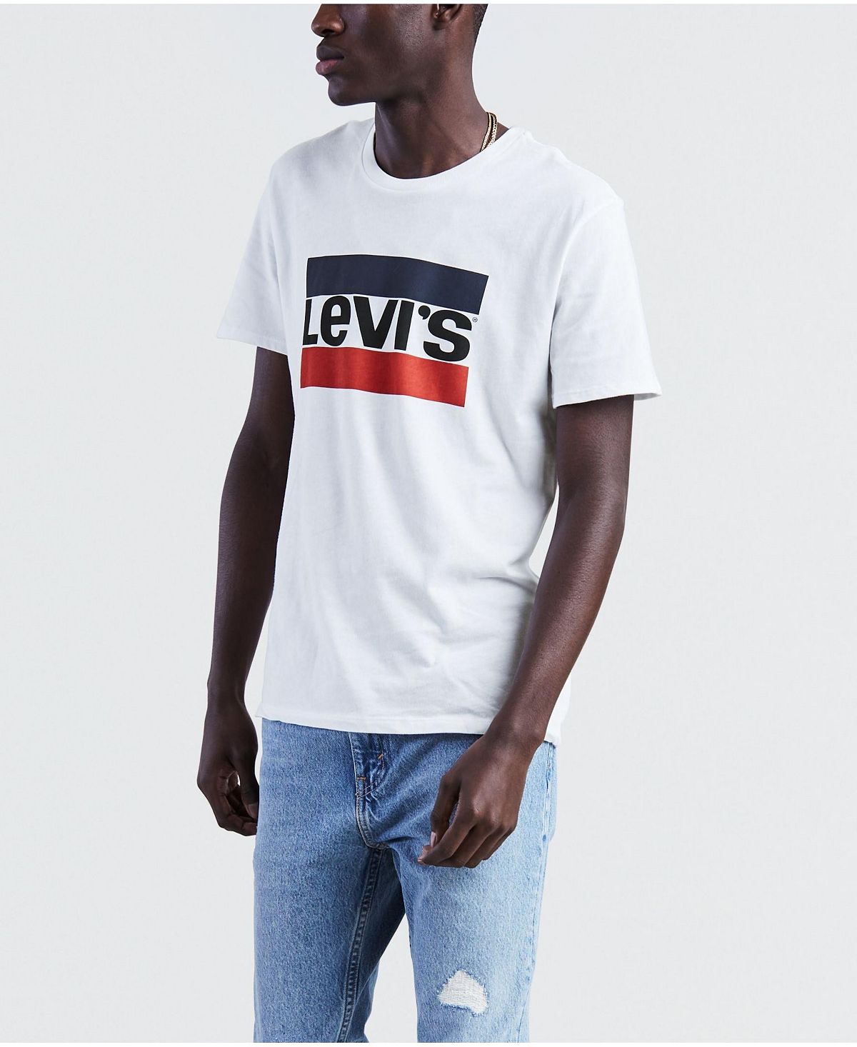 цена Мужская спортивная футболка с круглым вырезом и логотипом Levi's, мульти