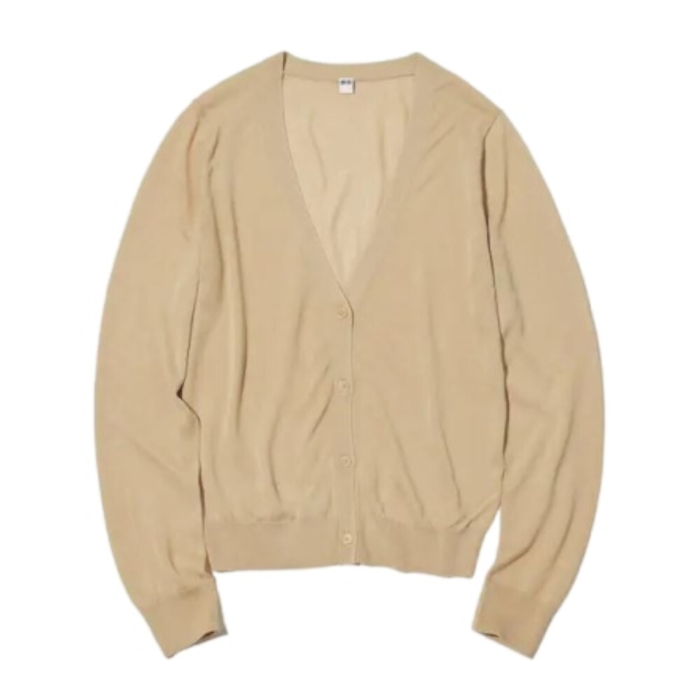 

Кардиган с длинными рукавами и v-образным вырезом Uniqlo V Neck Long Sleeve, бежевый