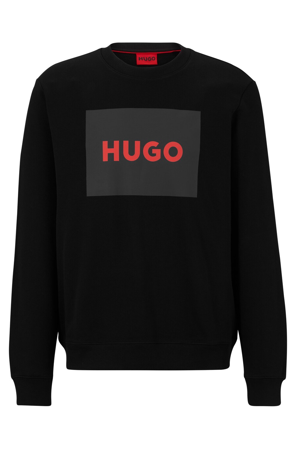

Свитер Hugo Cotton-terry With Red Logo Print, чёрный, Черный