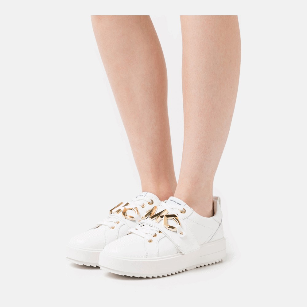 Michael Michael Kors Emmett Strap Lace-up Sneaker In Optic White