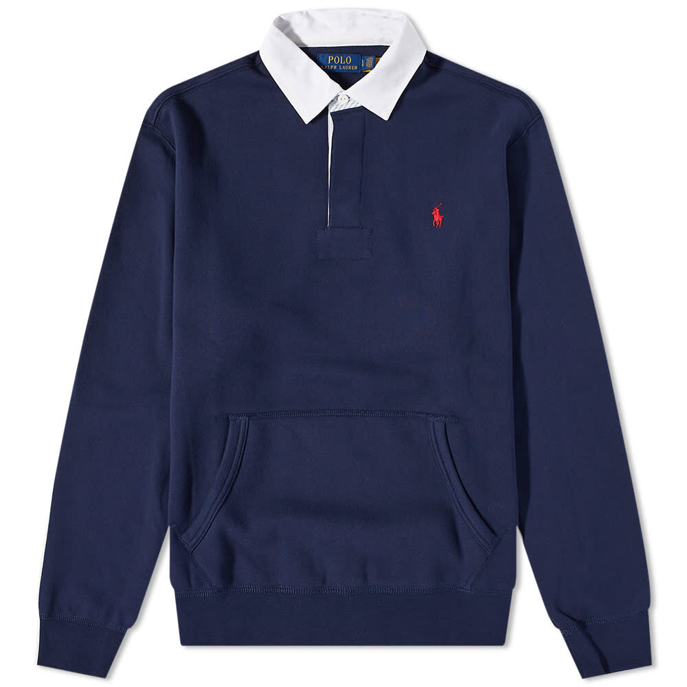 

Футболка Polo Ralph Lauren Kangaroo Pocket Jersey Rugby Shirt, Синий