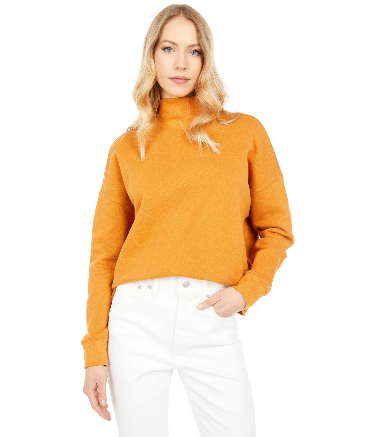 

Толстовка Madewell, Mock Neck Sweatshirt, Оранжевый