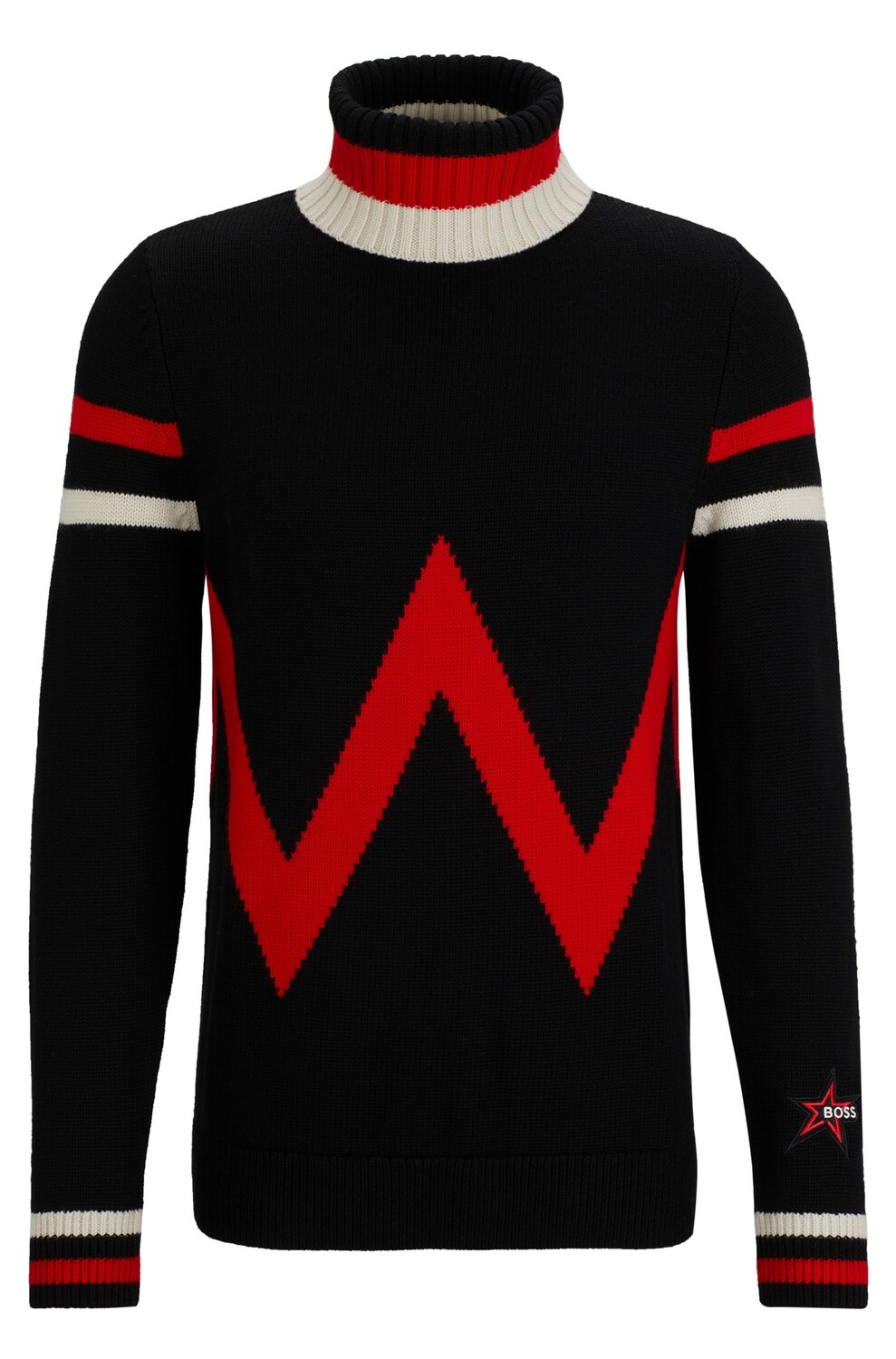 

Свитер Boss X Perfect Moment Virgin-wool With Stripe Intarsia, черный