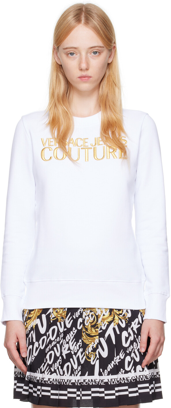 

Белый свитшот с вышивкой Versace Jeans Couture