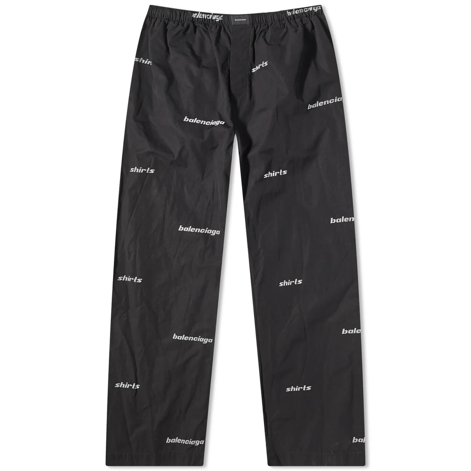 

Пижамные штаны Balenciaga All Over Logo, черный/белый
