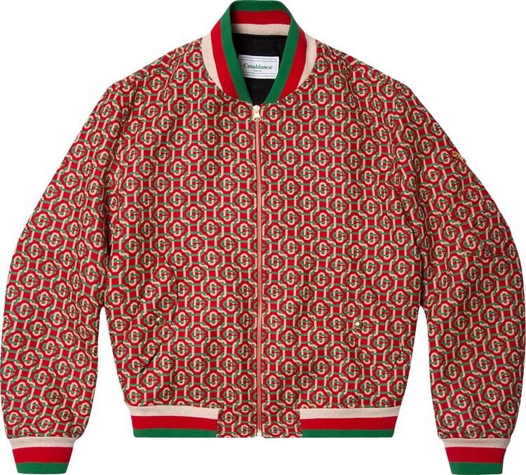 

Куртка Casablanca Wool Monogram Bomber Jacket 'Red', красный