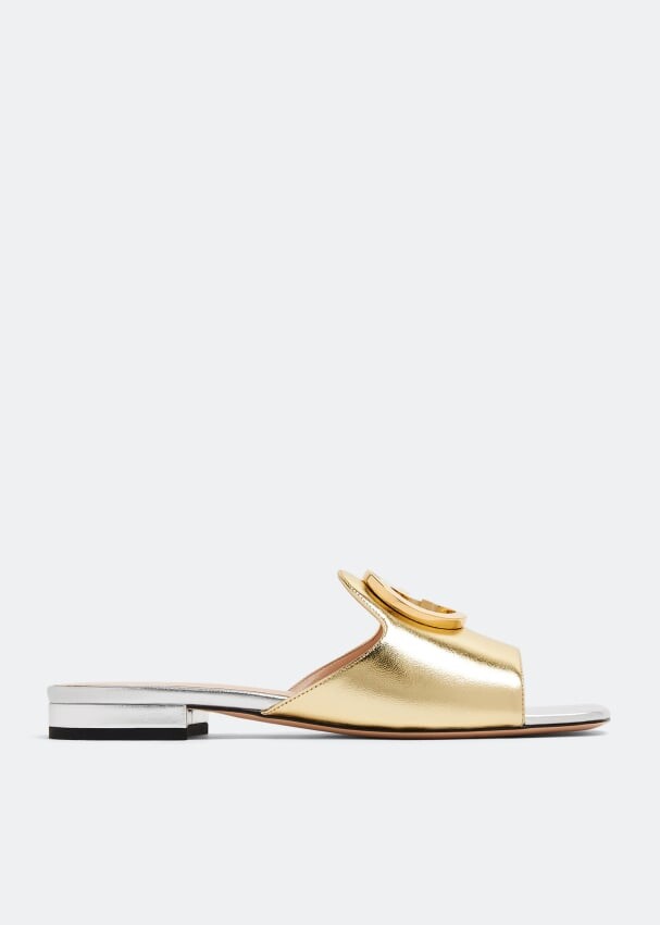 

Сандалии GUCCI Blondie flat sandals, металлик