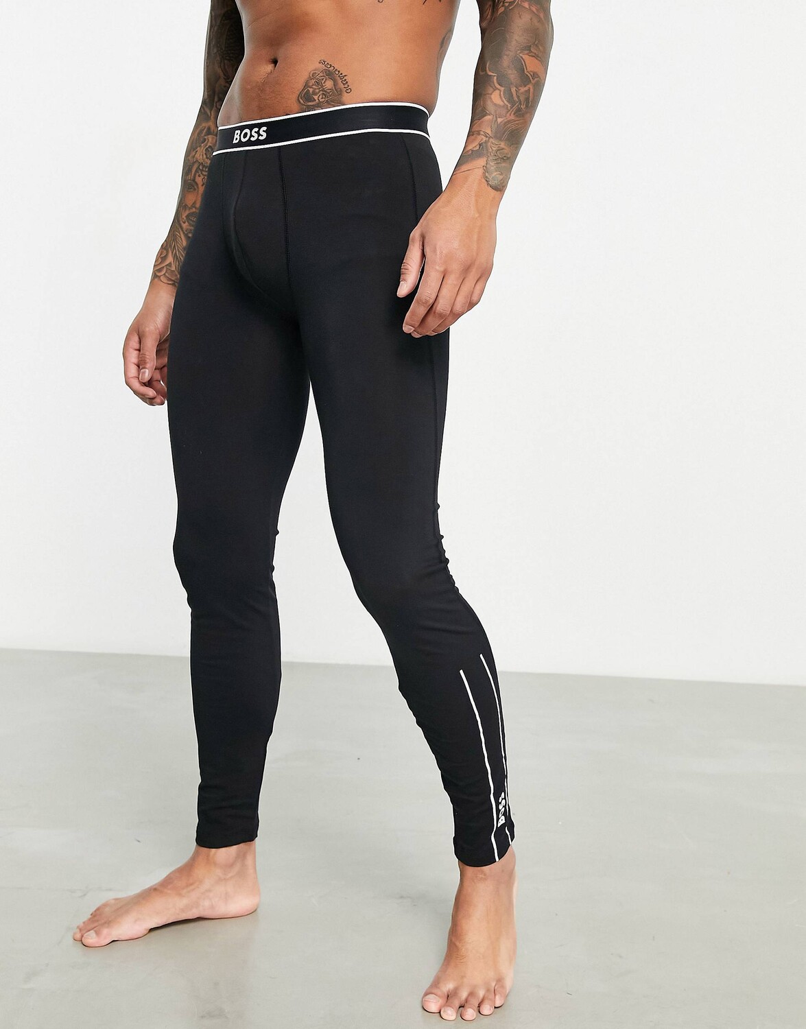 

Черные кальсоны с логотипом BOSS Bodywear 24 Logo, Черный
