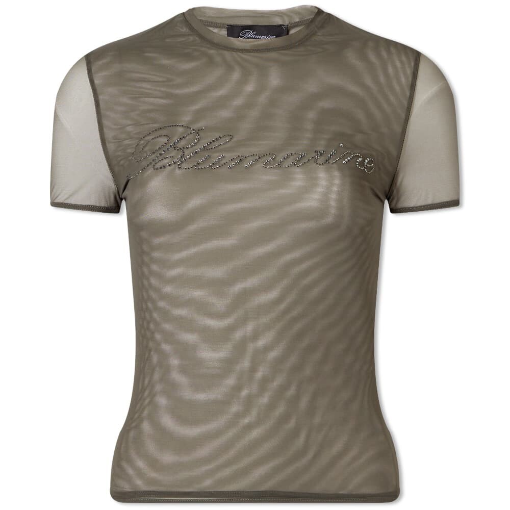 

Футболка Blumarine Cystal Logo Mesh Tee