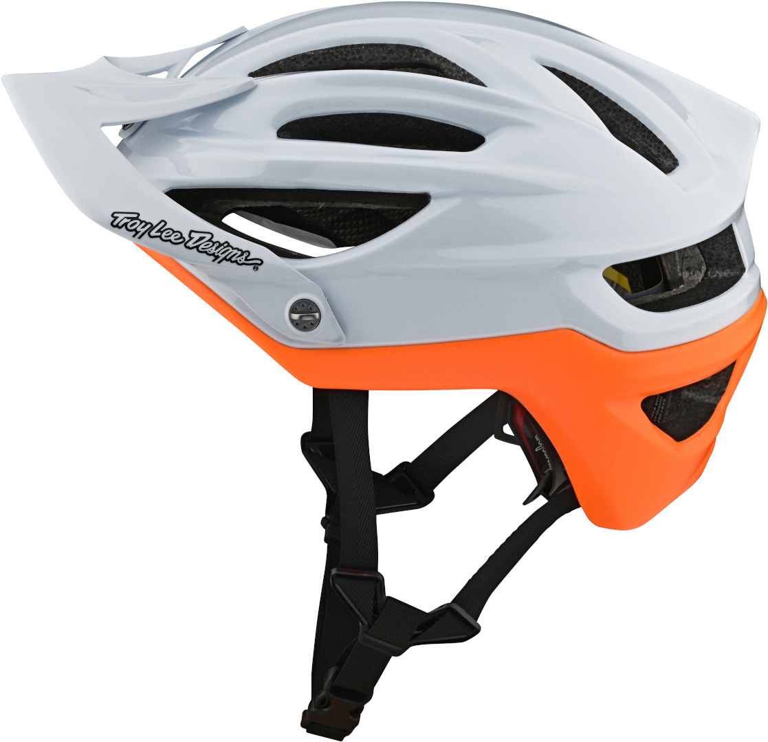 Шлем Troy Lee Designs A2 Decoy MIPS велосипедный, белый/оранжевый
