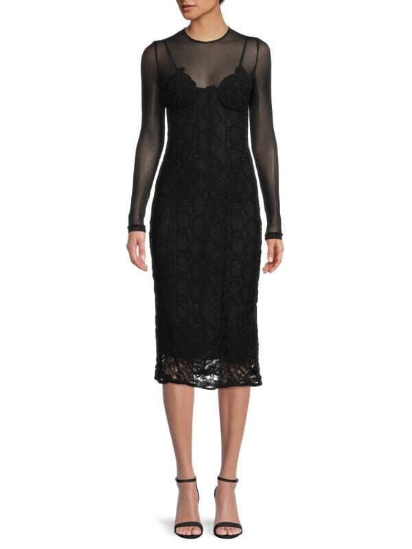 

Николетт кружевное платье Bardot Black