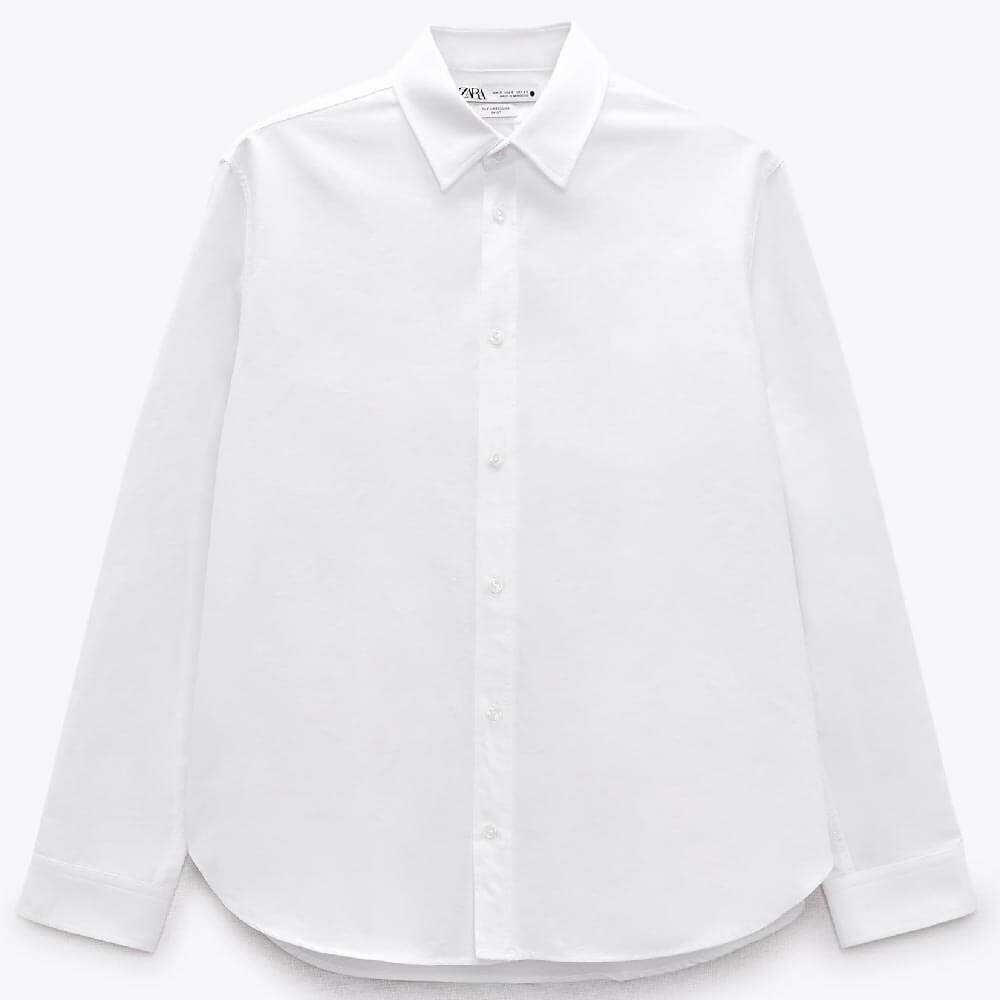 

Рубашка Zara Masculine Poplin, светло-бежевый