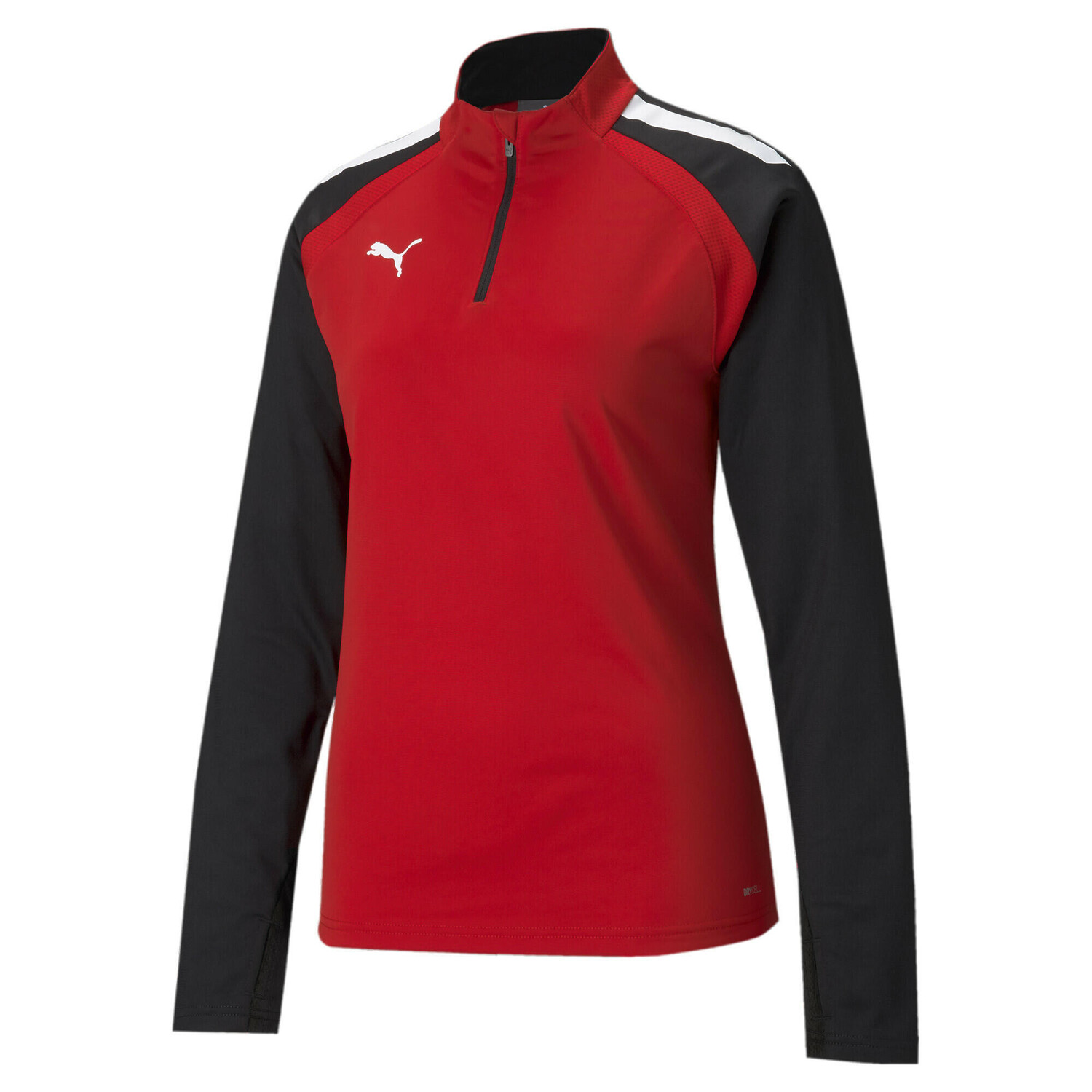 

Женская футбольная толстовка с молнией на четверть Puma Liga, красный/черный