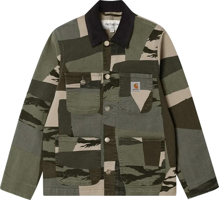 

Пальто Carhartt WIP Michigan Coat 'Mend Camo Stone Washed', зеленый