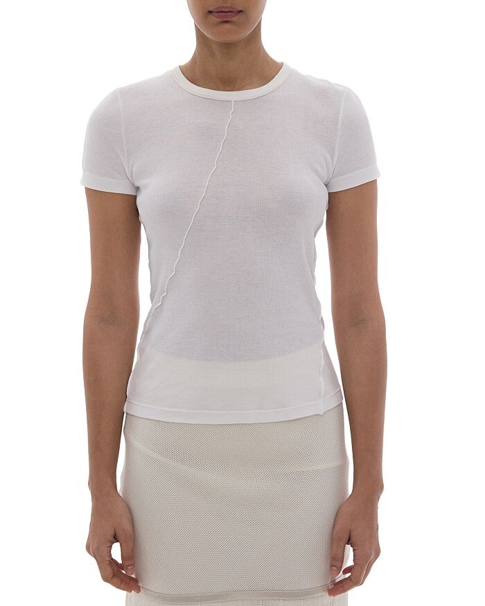 

Хлопковая футболка с замочной скважиной Helmut Lang, Серый
